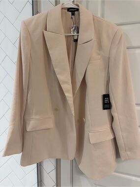NWT Express Oversized Blazer Cream Summer Top Aritzia Like Blazer Crepe XS